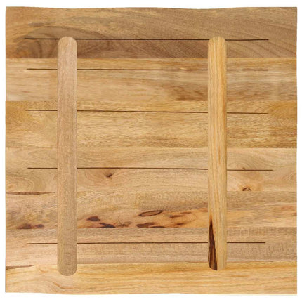 Bordsskiva 40x40x3,8 cm levande kant massivt grovt mangoträ