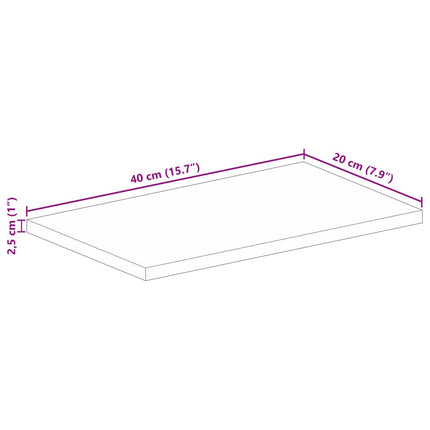 Bordsskiva 40x20x2,5 cm rektangulär massiv akacia