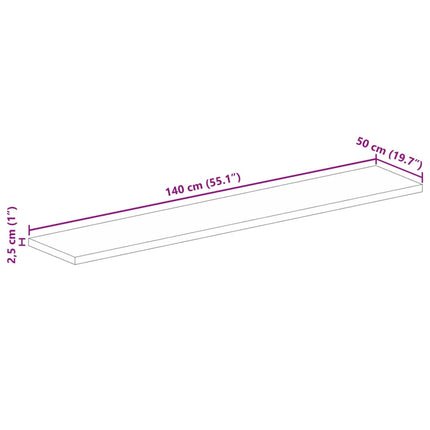 Bordsskiva 140x50x2,5 cm rektangulär massiv akacia