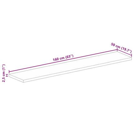 Bordsskiva 160x50x2,5 cm rektangulär massiv akacia