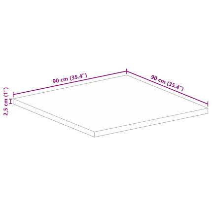 Bordsskiva 90x90x2,5 cm fyrkantig massivt akacia
