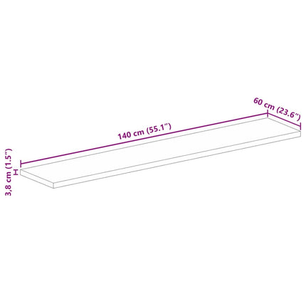 Bordsskiva 140x60x3,8 cm rektangulär massiv akacia