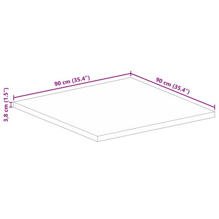 Bordsskiva 90x90x3,8 cm fyrkantig massiv akacia