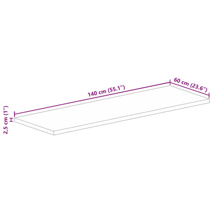 Bordsskiva 140x60x2,5 cm rektangulär massivt återvunnet trä