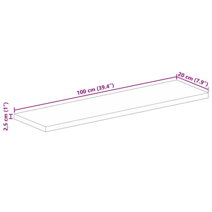Bordsskiva 100x20x2,5 cm rektangulär massivt mango-trä