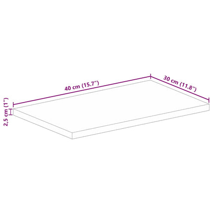 Bordsskiva 40x30x2,5 cm rektangulär massivt mango-trä
