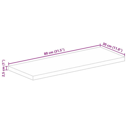 Bordsskiva 80x30x2,5 cm rektangulär massivt mango-trä