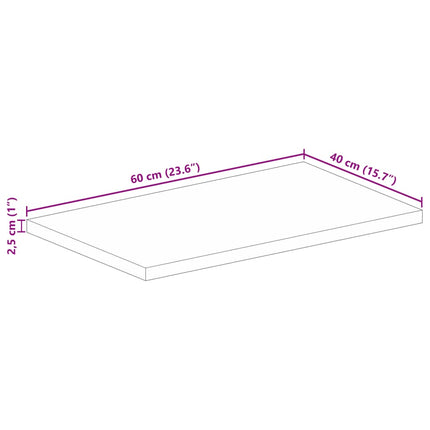 Bordsskiva 60x40x2,5 cm rektangulär massivt mango-trä