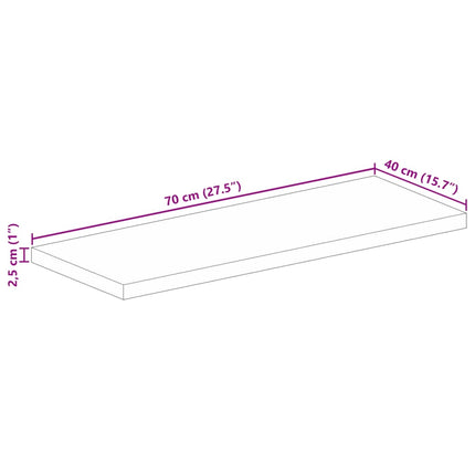 Bordsskiva 70x40x2,5 cm rektangulär massivt mango-trä