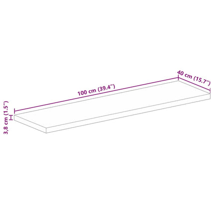 Bordsskiva 100x40x3,8 cm rektangulär massivt mango-trä
