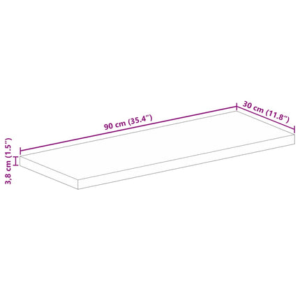 Bordsskiva 90x30x3,8 cm rektangulär massivt mango-trä