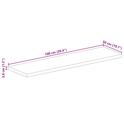 Bordsskiva 100x50x3,8 cm rektangulär massivt mango-trä