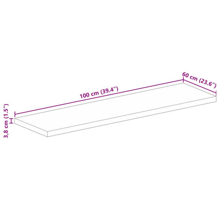 Bordsskiva 100x60x3,8 cm rektangulär massivt mango-trä