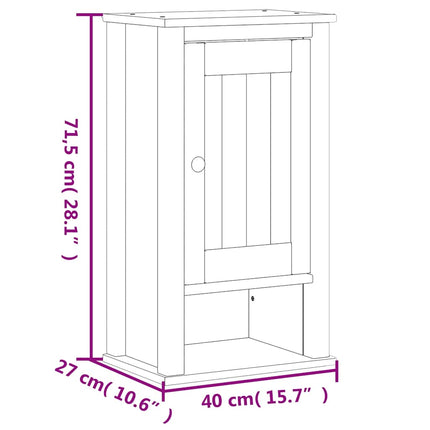 Badrumsskåp BERG vit 40x27x71,5 cm massiv furu