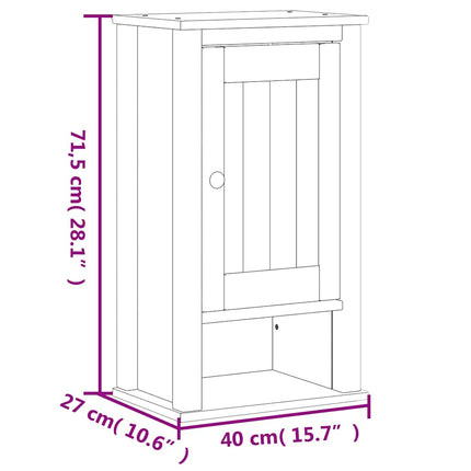 Badrumsskåp BERG svart 40x27x71,5 cm massiv furu