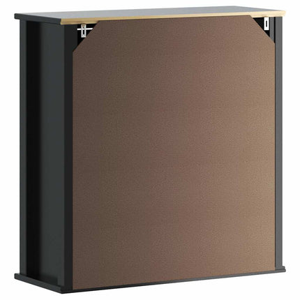 Badrumsskåp BERG svart 69,5x27x71,5 cm massivt trä