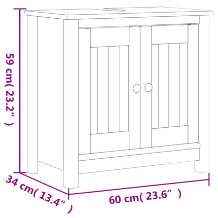 Tvättställsskåp BERG svart 60x34x59 cm massiv furu