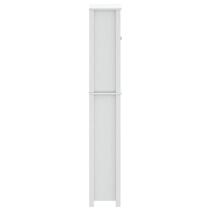 Förvaringsskåp över toalett BERG vit 60x27x164,5 cm massivt trä