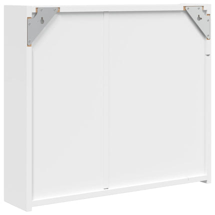 Spegelskåp och LED-lampa vit 60x13x52 cm