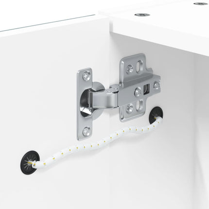 Spegelskåp och LED-lampa vit 60x13x52 cm