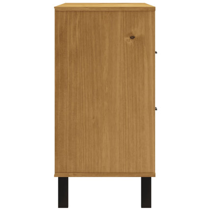 Skänk med glasdörrar FLAM 110x40x80 cm massiv furu