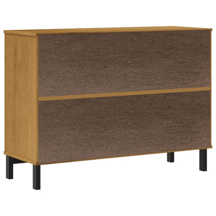 Skänk med glasdörrar FLAM 110x40x80 cm massiv furu