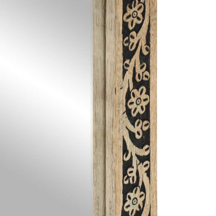Badrumsspegel 50x70x2,5 cm massivt mangoträ och glas