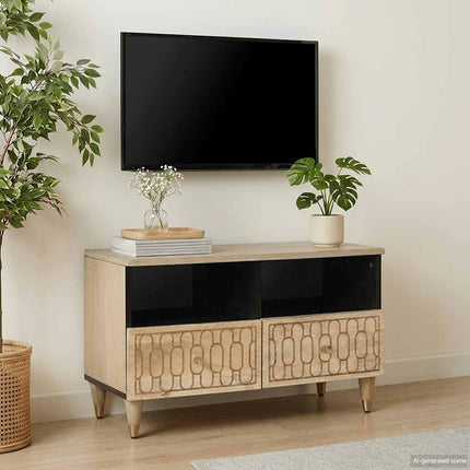 Tv-bänk 70x33x46 cm massivt mangoträ
