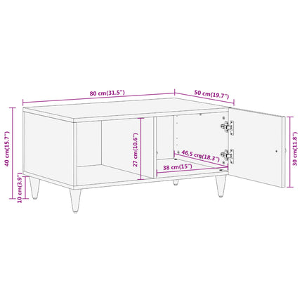 Soffbord 80x50x40 cm massivt mangoträ