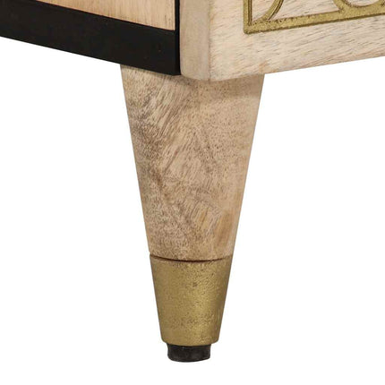 Nattduksbord 2 st 40x33x46 cm massivt mangoträ