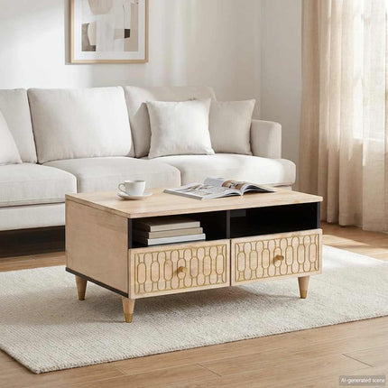 Soffbord 80x54x40 cm massivt mangoträ