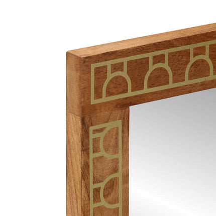 Badrumsspegel 50x70x2,5 cm massivt mangoträ och glas