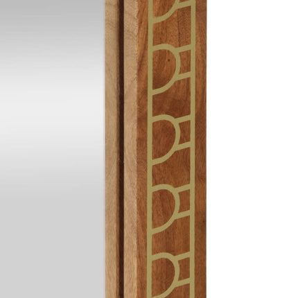 Badrumsspegel 50x70x2,5 cm massivt mangoträ och glas