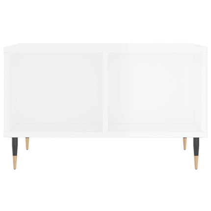 Soffbord vit högglans 60x50x36,5 cm konstruerat trä