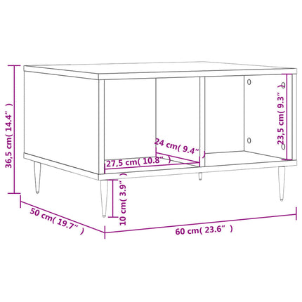Soffbord rökfärgad ek 60x50x36,5 cm konstruerat trä