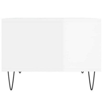 Soffbord vit högglans 60x50x36,5 cm konstruerat trä