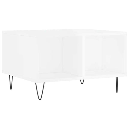 Soffbord vit högglans 60x50x36,5 cm konstruerat trä