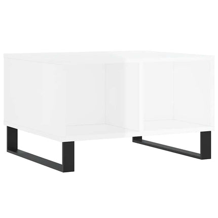 Soffbord vit högglans 60x50x36,5 cm konstruerat trä