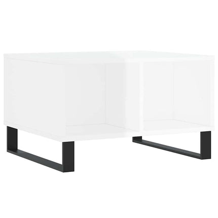 Soffbord vit högglans 60x50x36,5 cm konstruerat trä