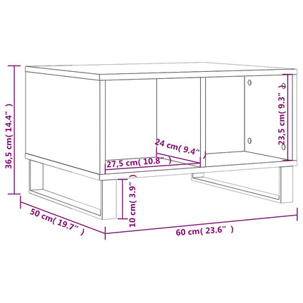 Soffbord vit högglans 60x50x36,5 cm konstruerat trä