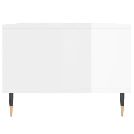 Soffbord vit högglans 90x50x36,5 cm konstruerat trä