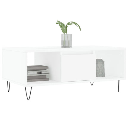 Soffbord vit 90x50x36,5 cm konstruerat trä