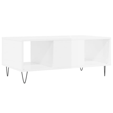 Soffbord vit högglans 90x50x36,5 cm konstruerat trä