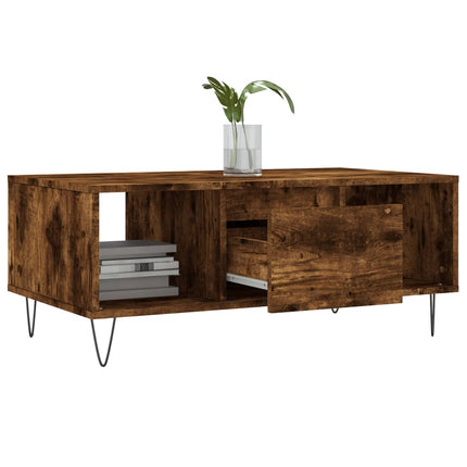 Soffbord rökfärgad ek 90x50x36,5 cm konstruerat trä