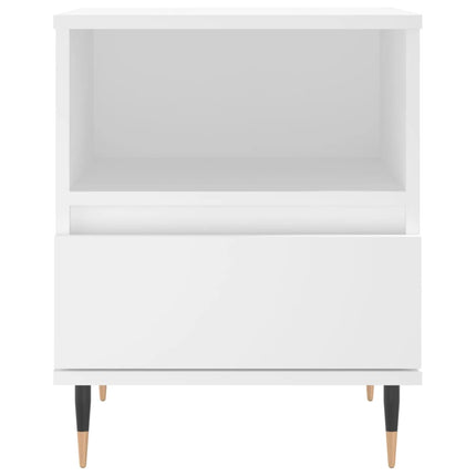 Sängbord vit 40x35x50 cm konstruerat trä