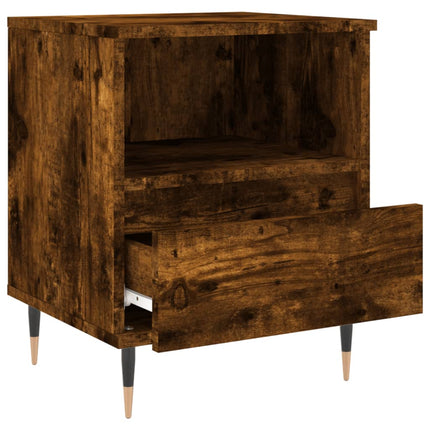 Sängbord 2 st rökfärgad ek 40x35x50 cm konstruerat trä