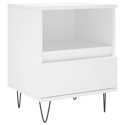 Sängbord vit 40x35x50 cm konstruerat trä