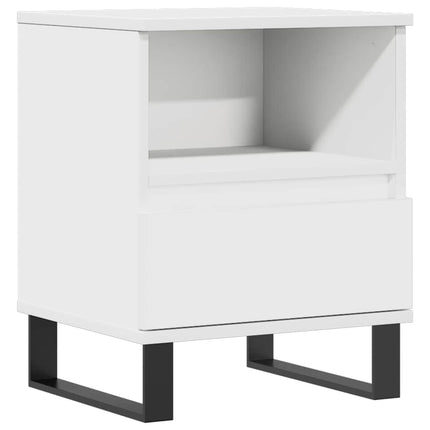 Sängbord vit 40x35x50 cm konstruerat trä