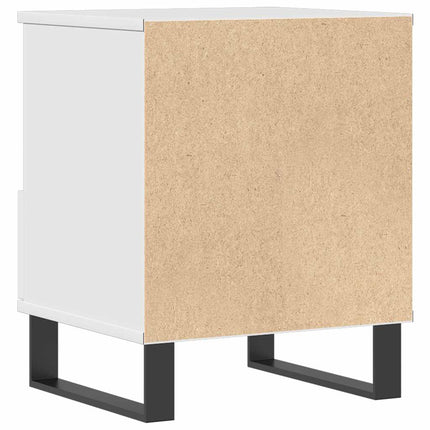 Sängbord vit högglans 40x35x50 cm konstruerat trä