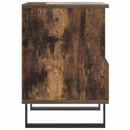 Sängbord rökfärgad ek 40x35x50 cm konstruerat trä